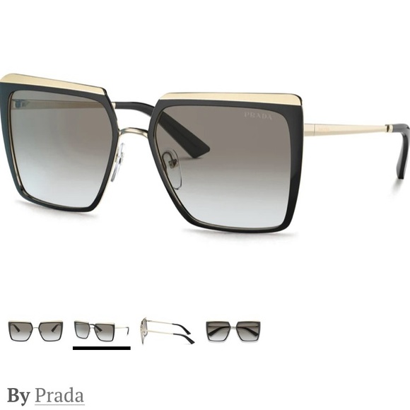 Prada Women's Sunglasses in Black and Gold with case - Picture 4 of 5